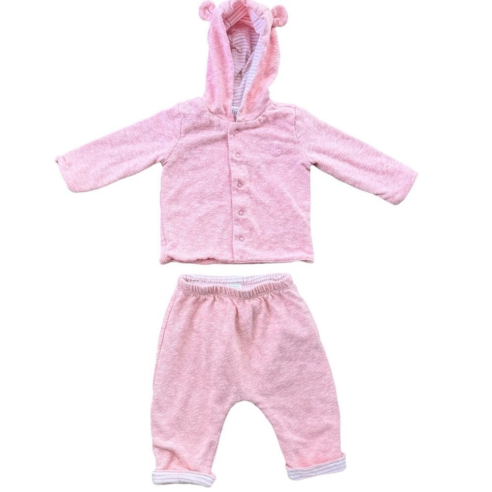 Baby Gap Girls Kids Pink Reversible Matching Sweatsuit Outfit. 3-6 Months.